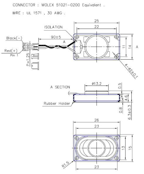 Rectangular speaker