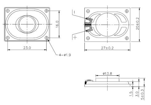 Rectangular speaker