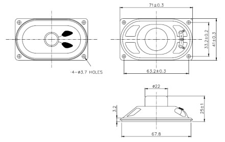 Rectangular speaker