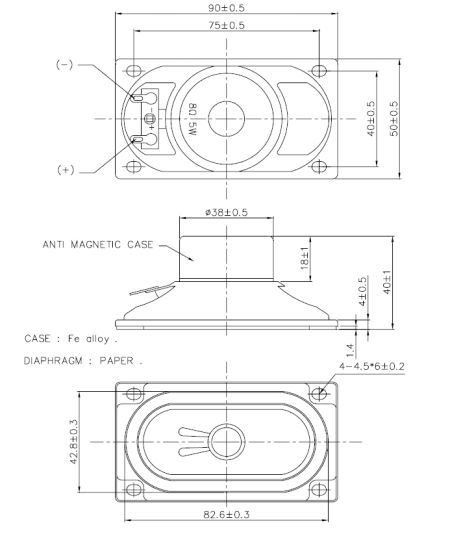 Rectangular speaker